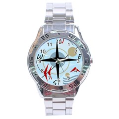 Compass Stainless Steel Analogue Watch
