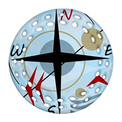 Compass Round Filigree Ornament (2Side)