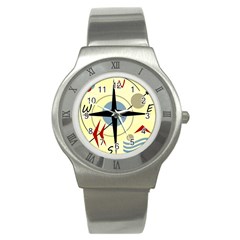 Compass 3 Stainless Steel Watch by Valentinaart