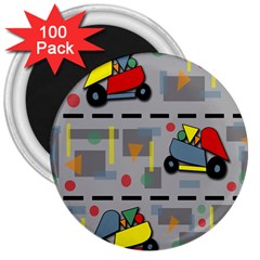 Toy Cars 3  Magnets (100 Pack) by Valentinaart