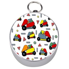 Toy Cars Pattern Silver Compasses by Valentinaart