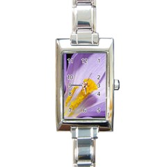 Purple Crocus Rectangle Italian Charm Watch by PhotoThisxyz