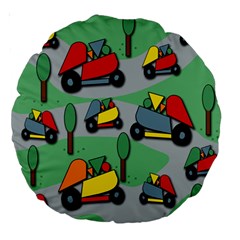 Toy Car Pattern Large 18  Premium Round Cushions by Valentinaart