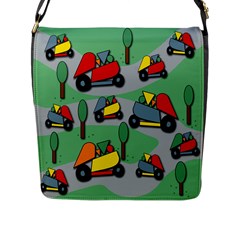 Toy Car Pattern Flap Messenger Bag (l)  by Valentinaart