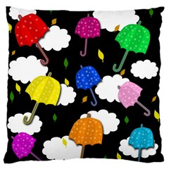 Umbrellas 2 Large Flano Cushion Case (one Side) by Valentinaart