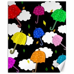 Umbrellas 2 Canvas 11  X 14   by Valentinaart