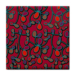 Red floral pattern Tile Coasters