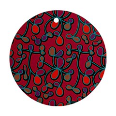 Red floral pattern Ornament (Round) 