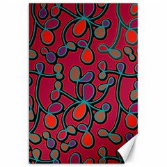 Red floral pattern Canvas 20  x 30  