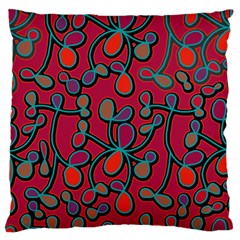 Red floral pattern Standard Flano Cushion Case (Two Sides)