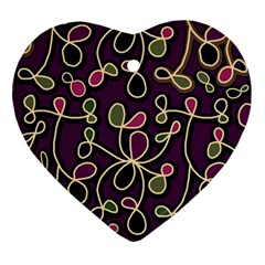 Elegant Purple Pattern Ornament (heart) 