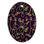 Elegant purple pattern Oval Ornament (Two Sides) Back