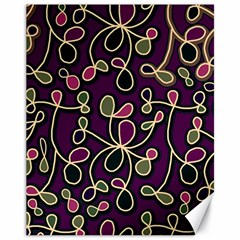 Elegant Purple Pattern Canvas 11  X 14  