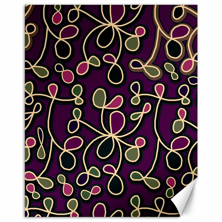 Elegant purple pattern Canvas 11  x 14  