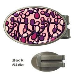 Pink And Purple Pattern Money Clips (oval)  by Valentinaart