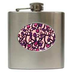 Pink And Purple Pattern Hip Flask (6 Oz)