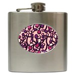 Pink and purple pattern Hip Flask (6 oz) Front