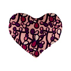 Pink And Purple Pattern Standard 16  Premium Flano Heart Shape Cushions by Valentinaart
