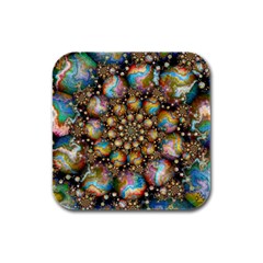 Marbled Spheres Spiral Rubber Square Coaster (4 Pack)  by WolfepawFractals