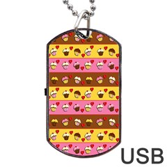 Cupcakes Pattern Dog Tag Usb Flash (one Side) by Valentinaart