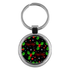 Happy Holidays Pattern Key Chains (round)  by Valentinaart