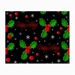 Happy Holidays Pattern Small Glasses Cloth by Valentinaart