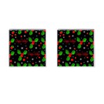 Happy holidays pattern Cufflinks (Square) Front(Pair)