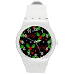 Happy holidays pattern Round Plastic Sport Watch (M) Front