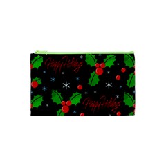 Happy Holidays Pattern Cosmetic Bag (xs) by Valentinaart