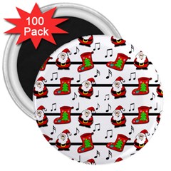 Xmas Song Pattern 3  Magnets (100 Pack) by Valentinaart