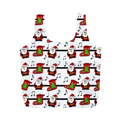 Xmas Song Pattern Full Print Recycle Bags (m)  by Valentinaart