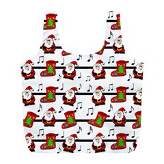 Xmas Song Pattern Full Print Recycle Bags (l)  by Valentinaart