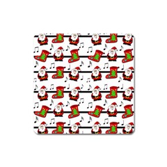 Xmas Song Pattern Square Magnet by Valentinaart