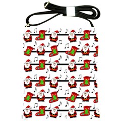 Xmas Song Pattern Shoulder Sling Bags by Valentinaart