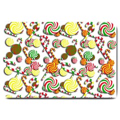 Xmas Candy Pattern Large Doormat  by Valentinaart