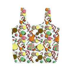 Xmas Candy Pattern Full Print Recycle Bags (m)  by Valentinaart