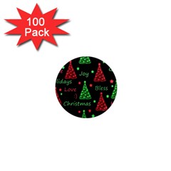 New Year Pattern - Red And Green 1  Mini Magnets (100 Pack)  by Valentinaart