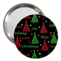 New Year Pattern - Red And Green 3  Handbag Mirrors by Valentinaart