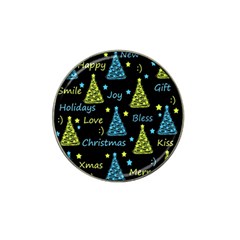 New Year Pattern - Blue And Yellow Hat Clip Ball Marker (4 Pack) by Valentinaart