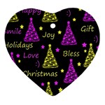 New Year pattern - Yellow and purple Ornament (Heart)  Front