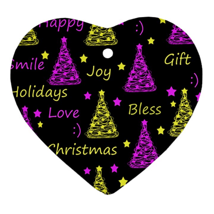 New Year pattern - Yellow and purple Ornament (Heart) 