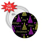 New Year pattern - Yellow and purple 2.25  Buttons (100 pack)  Front