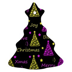 New Year Pattern - Yellow And Purple Ornament (christmas Tree) by Valentinaart