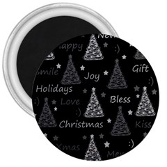 New Year Pattern - Gray 3  Magnets by Valentinaart