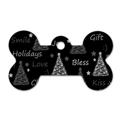 New Year Pattern - Gray Dog Tag Bone (two Sides) by Valentinaart