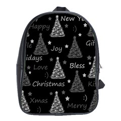 New Year Pattern - Gray School Bags (xl)  by Valentinaart