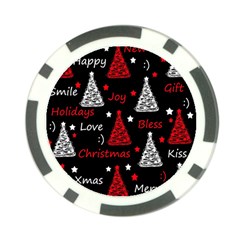 New Year Pattern - Red Poker Chip Card Guards by Valentinaart