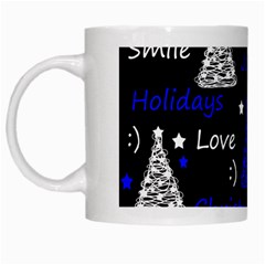 New Year pattern - blue White Mugs