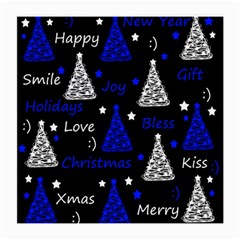 New Year pattern - blue Medium Glasses Cloth (2-Side)