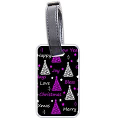 New Year Pattern - Purple Luggage Tags (one Side)  by Valentinaart